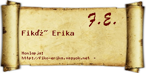 Fikó Erika névjegykártya